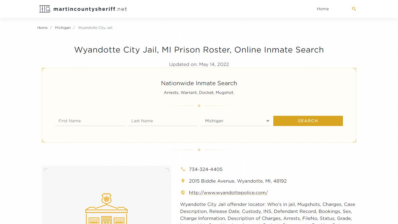 Wyandotte City Jail, MI Prison Roster, Online Inmate Search